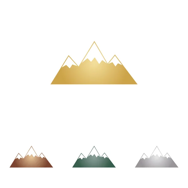 Illustration de signe de montagne. icônes en métal sur fond blanc . — Image vectorielle