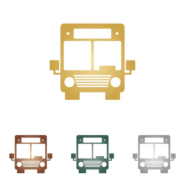 Bus teken illustratie. Metal pictogrammen op witte achtergrondkleur. — Stockvector