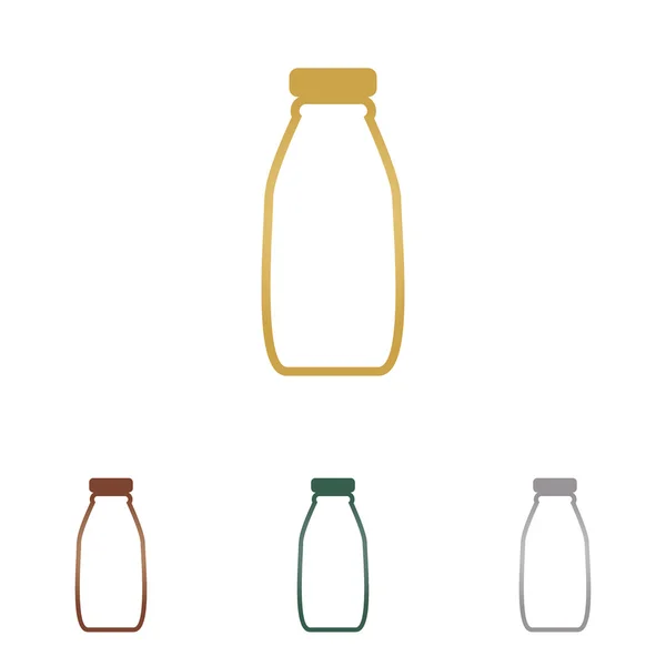 Znak butelki mleka. Ikony metal na białym tle. — Wektor stockowy