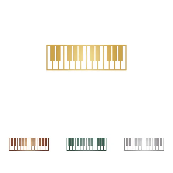 Klaviertastatur. Metall-Ikonen auf weißem Grund. — Stockvektor