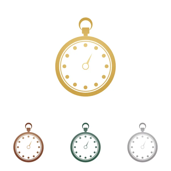 Illustration de signe chronomètre. icônes en métal sur fond blanc . — Image vectorielle