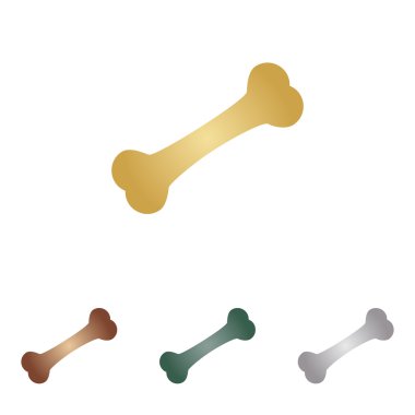 Kemik işareti illüstrasyon. Beyaz artalan üzerinde metal simgeleri.