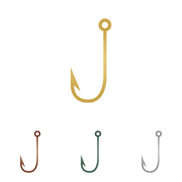 Illustration du panneau Fishing Hook. icônes en métal sur fond blanc . — Image vectorielle