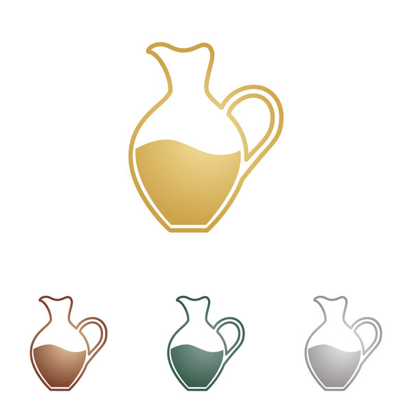 Amphora sign. Metal icons on white backgound.