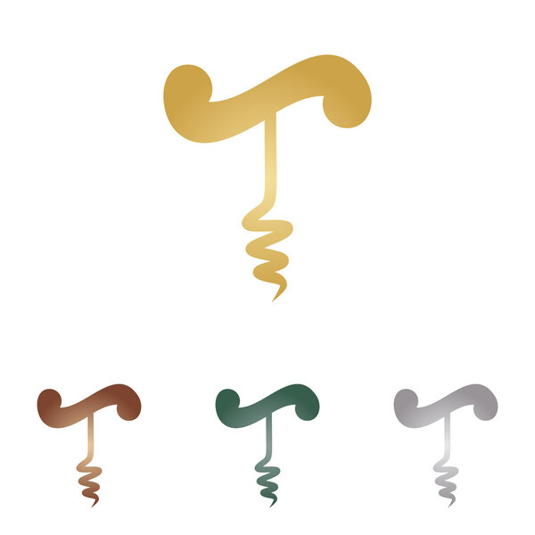 Простой штопор. Металлические иконки на белом фоне
.