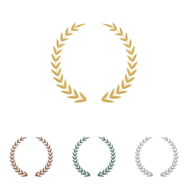 Laurel Wreath signo. Iconos de metal sobre fondo blanco . — Archivo Imágenes Vectoriales