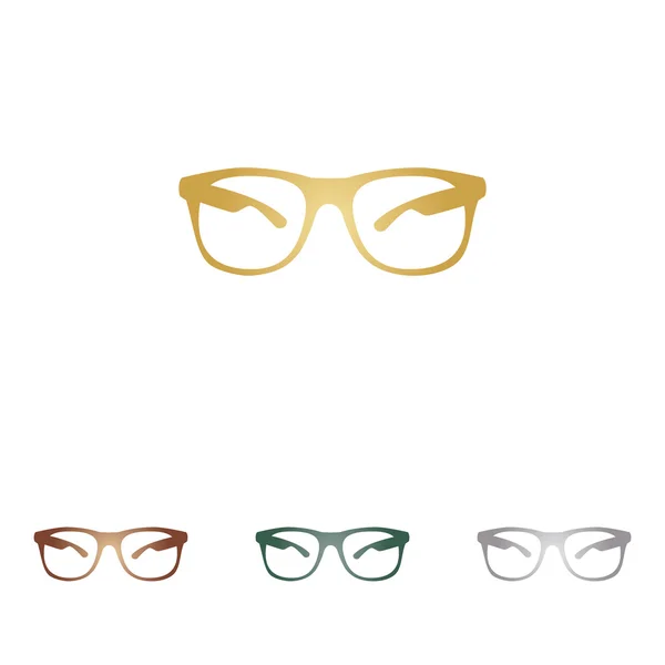 Сонцезахисні окуляри показують ілюстрацію. Металеві піктограми на білому фоні . — стоковий вектор