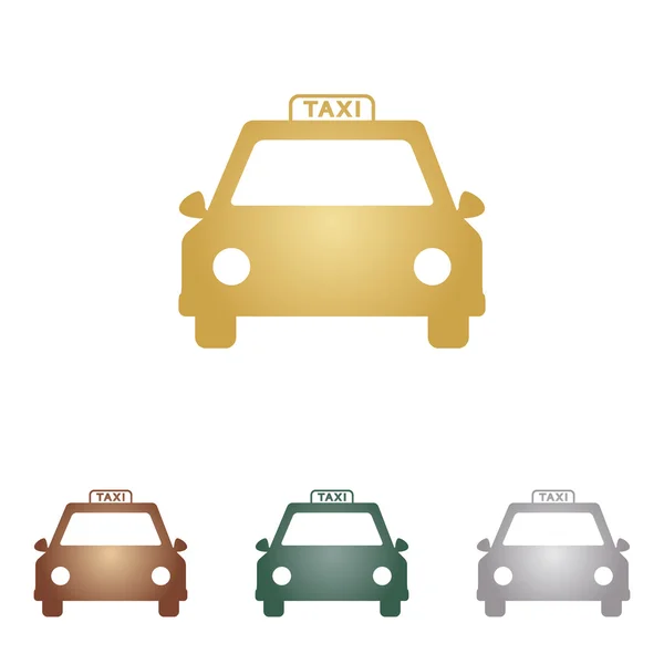 Taxischild-Illustration. Metall-Ikonen auf weißem Grund. — Stockvektor