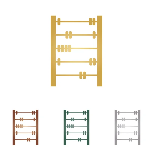 Retro abacus jele. Fém ikonok a fehér háttér. — Stock Vector