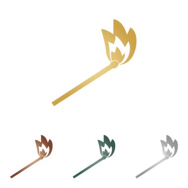 Maç işareti illüstrasyon. Beyaz artalan üzerinde metal simgeleri.