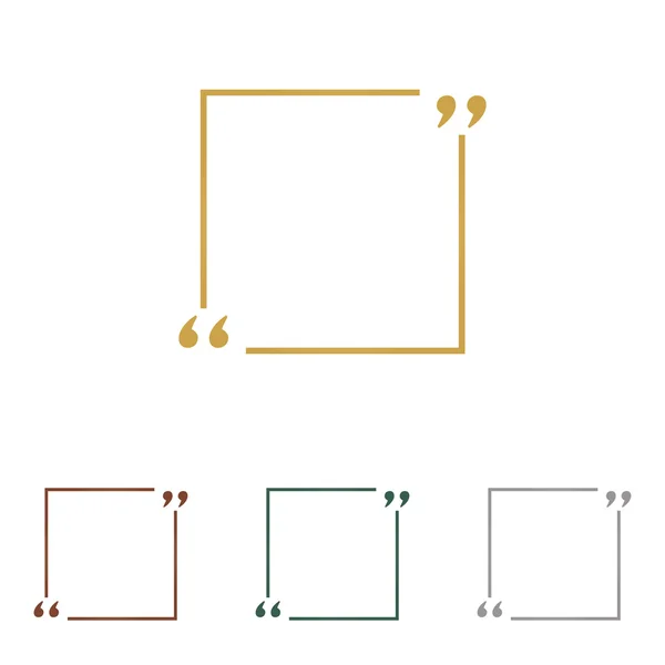 Anführungszeichen. Metall-Ikonen auf weißem Grund. — Stockvektor