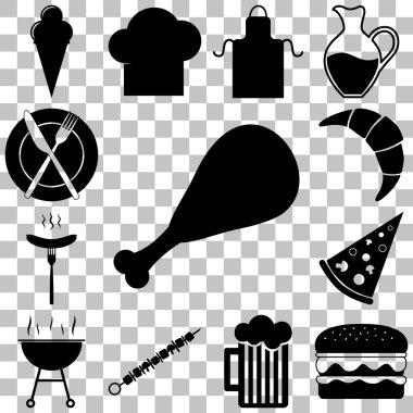 Food and restourant signs set. Vector illustration clipart