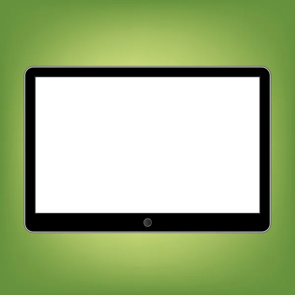 Tablette moderne de style abstrait avec écran blanc. Modèle pour tout contenu — Image vectorielle