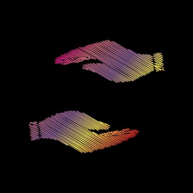 El işareti illüstrasyon. Siyah artalan üzerinde coloful tebeşir etkisi.