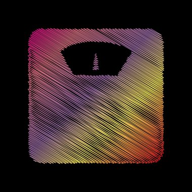 Banyo ölçekli üye. Siyah artalan üzerinde coloful tebeşir etkisi.