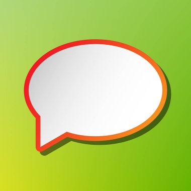 Konuşma balonu simgesinin. Kontrast simgesi yeşil artalan üzerinde kırmızımsı vuruşlu.