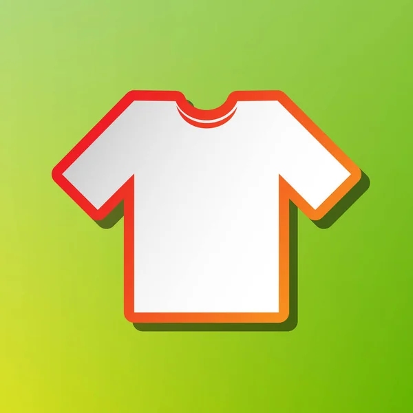 Ilustração sinal T-shirt. Ícone de contraste com traço avermelhado no backgound verde . — Vetor de Stock