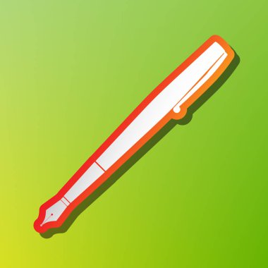 Kalem işareti illüstrasyon. Kontrast simgesi yeşil artalan üzerinde kırmızımsı vuruşlu.