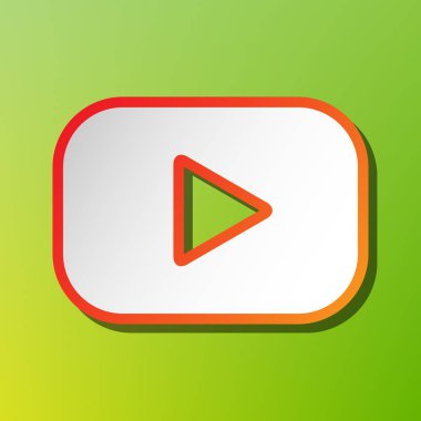 Düğmesini işaret oynamak. Kontrast simgesi yeşil artalan üzerinde kırmızımsı vuruşlu.