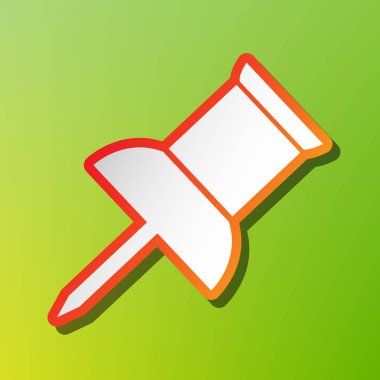 PIN itme işareti. Kontrast simgesi yeşil artalan üzerinde kırmızımsı vuruşlu.
