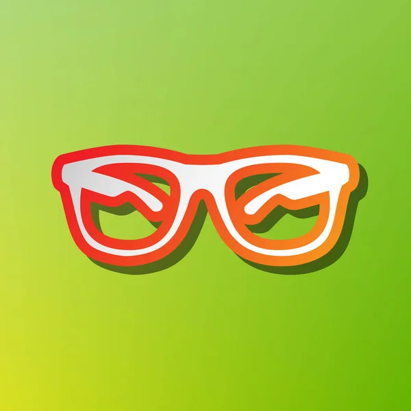 Sonnenbrille Zeichen Illustration. Kontrastikone mit rötlichem Strich auf grünem Hintergrund. — Stockvektor