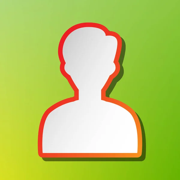 Ilustração avatar usuário. Um sinal anónimo. Ícone de contraste com traço avermelhado no backgound verde . —  Vetores de Stock