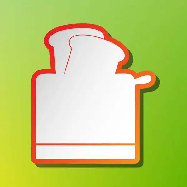 Toaster einfaches Zeichen. Kontrastikone mit rötlichem Strich auf grünem Hintergrund. — Stockvektor