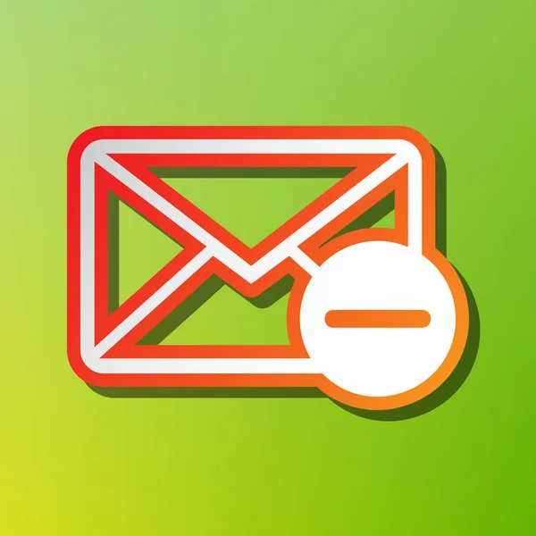 E-post tecken illustration. Kontrast-ikonen med rödaktig stroke på gröna backgound. — Stock vektor