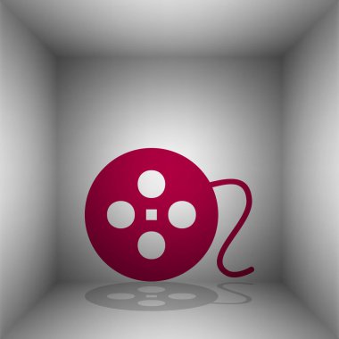 Film dairesel işareti. Odasında gölgeli bordo simgesi.