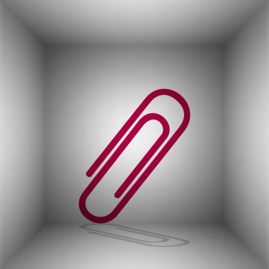 İşareti illüstrasyon klip. Odasında gölgeli bordo simgesi.