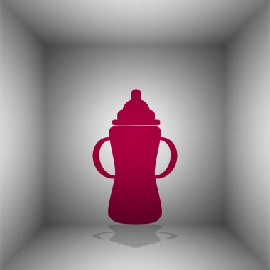 Bebek şişe işareti. Odasında gölgeli bordo simgesi.