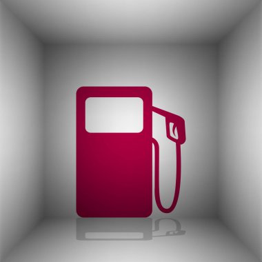 Gaz pompası işareti. Odasında gölgeli bordo simgesi.