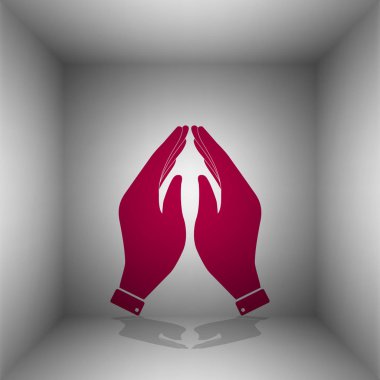 El simge tasarlamak. Dua sembolü. Odasında gölgeli bordo simgesi.