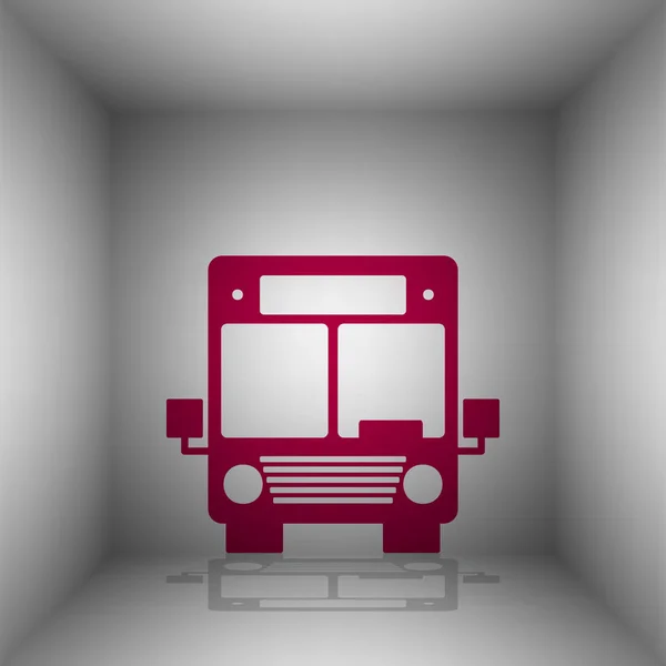 Иллюстрация автобуса. Значок Бордо с тенью в комнате . — стоковый вектор