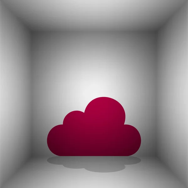 구름 표시 그림입니다. 방에 그림자와 보르도 아이콘. — 스톡 벡터