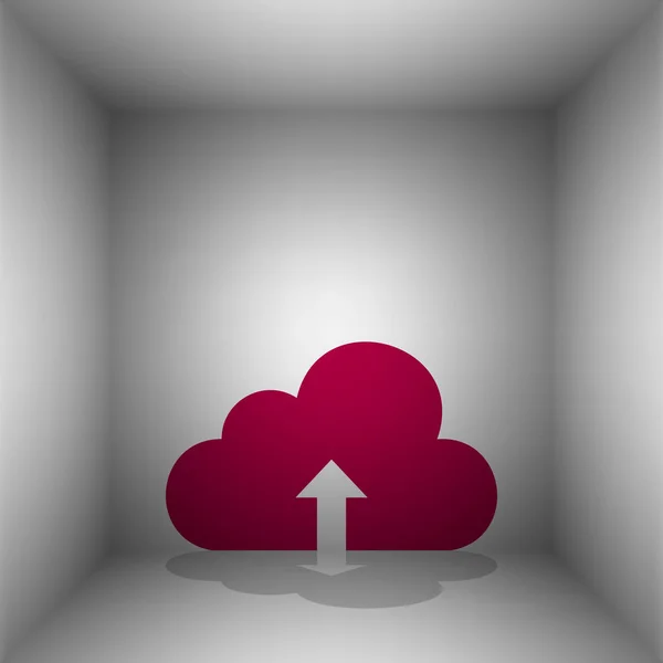 Cloud technology sign. Bordo icon with shadow in the room. — Stock Vector