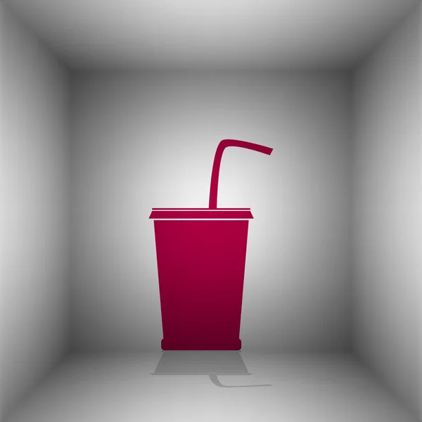Ilustración de signo de bebida. Icono de Bordo con sombra en la habitación . — Vector de stock