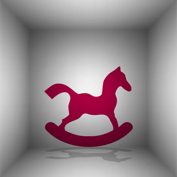 Señal de juguete de caballo. Icono de Bordo con sombra en la habitación . — Vector de stock
