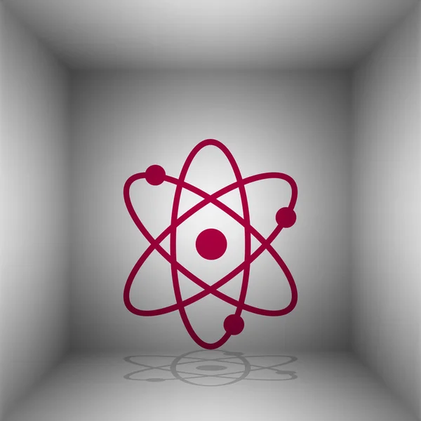 Atomzeichen-Illustration. Bordo-Symbol mit Schatten im Raum. — Stockvektor
