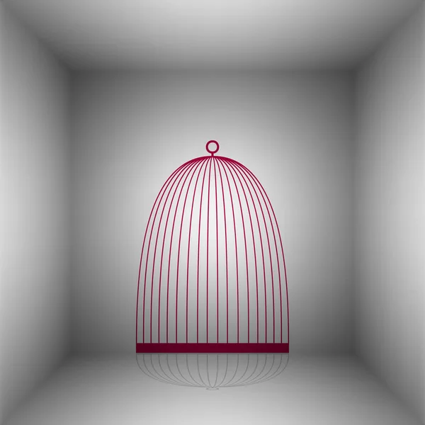 Знак птичьей клетки. Значок Бордо с тенью в комнате . — стоковый вектор