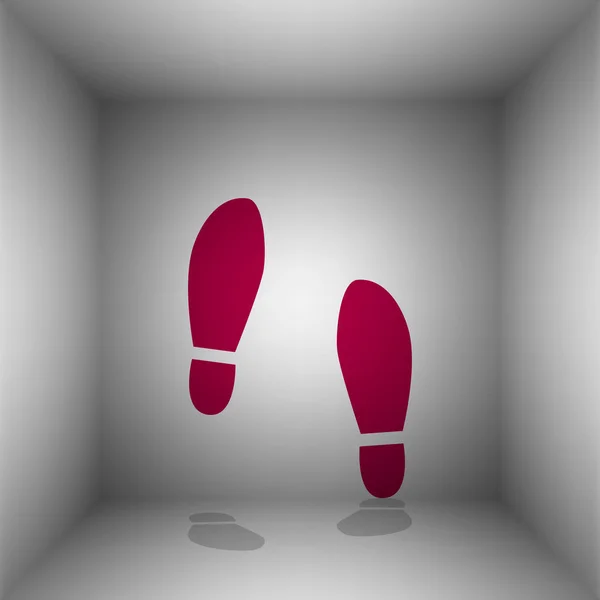 Impressum zolen schoenen teken. Bordo pictogram met schaduw in de kamer. — Stockvector