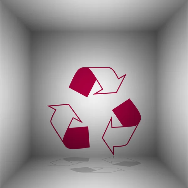 Recycle logotyp koncept. Bordo ikonen med skugga i rummet. — Stock vektor
