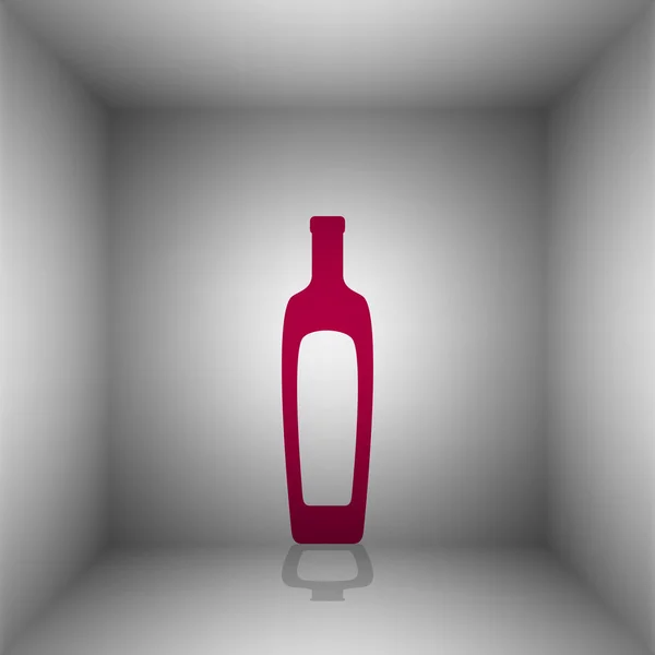 Zeytinyağı şişesi işareti. Odasında gölgeli bordo simgesi. — Stok Vektör