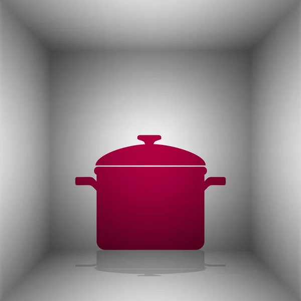 Plaque de cuisson. Icône Bordo avec ombre dans la pièce . — Image vectorielle