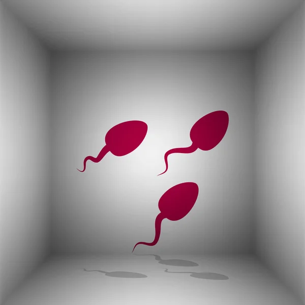 Sperms sign illustration. Bordo icon with shadow in the room. — Stock Vector