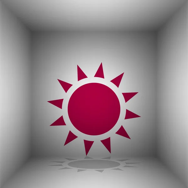 Sluneční znamení ilustrace. Bordo ikona se stínem v místnosti. — Stockový vektor