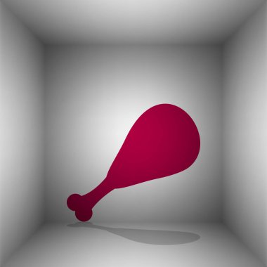 Tavuk bacağı işareti. Odasında gölgeli bordo simgesi.