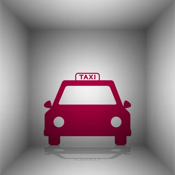 Taxi tecken illustration. Bordo ikonen med skugga i rummet. — Stock vektor