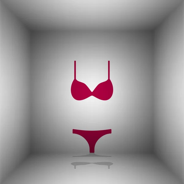 Des femmes en maillot de bain. Icône Bordo avec ombre dans la pièce . — Image vectorielle