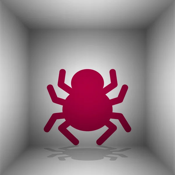 Spinnenzeichenillustration. Bordo-Symbol mit Schatten im Raum. — Stockvektor